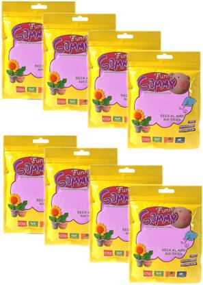 atorakushon Funny Gummy Flexible Stretchable Bouncy Ultra Light Non-Stick Putty Clay 60 Gram (Set of 8) Multicolor Putty Toy Multicolor Putty Toy