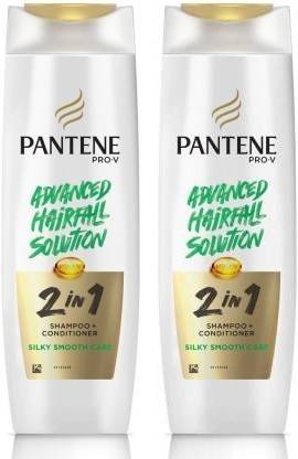 PANTENE 2 in 1 Silky Smooth Care Shampoo + Condi tioner, 340 ml Men & Women (Pack of 2)
