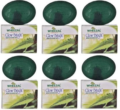 WHEEZAL GLOW BRIGHT NEEM GLYCERINE BAR(PACK OF 6)