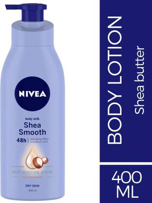 NIVEA Body Lotion for Dry Skin, Shea Smooth, with Shea Butter, For Men & Women