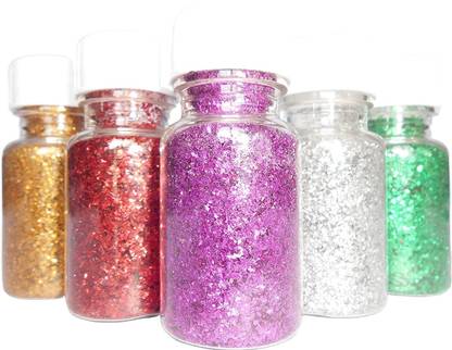 Rudra Glitter Dust Powder/Sparkle (Pack of 12, Multicoloured) For DIY, Art & Craft and Other Fun Activities