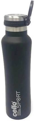 cello one touch button press flip lid 600 ml black 600 ml Steel Flask
