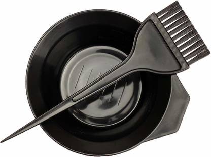 Aravli Professional Hair Color Tools: Hair Coloring Dye Brush with Hair Color Mixing Bowl Set for Both Men and Women (Black) - Set of 2 Pieces