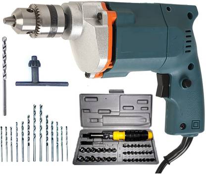 Voltron Drill Machine 10 mm 350W with 13 Drill Bit Set , 41Pcs Tool Kit Set Power & Hand Tool Kit
