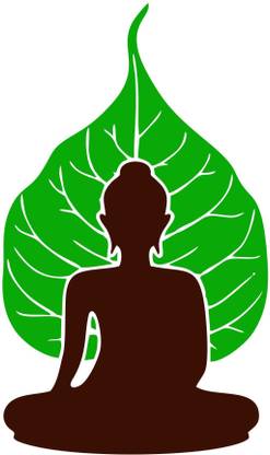 DivineDesigns 36 cm Gautam Buddha Leaf Self Adhesive Sticker
