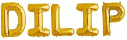Offer99 Solid "DILIP" Name Decoration Letter Foil Balloon For Birthday/Celebration/Surprise/Wedding Party Letter Balloon Letter Balloon