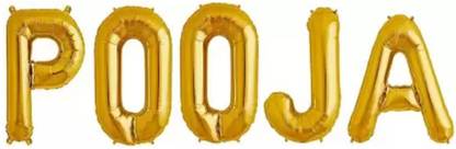 Offer99 Solid "POOJA" Name Decoration Letter Foil Balloon For Birthday/Celebration/Surprise/Wedding Party Letter Balloon Letter Balloon