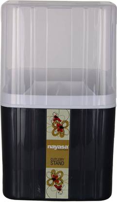 NAYASA Superplast Castle Plastic Cutlery Stand, Grey Spoon Rack