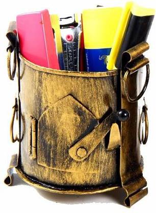 Jodhpury 1 Compartments IRON IRON HANDMADE SIGDI PEN STAND GOLDEN FINISH