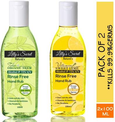 Lilly's Secret  100 ml Pack of 2 Hand Rub Bottle