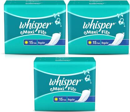 Whisper Maxi Fit Sanitary Regular (15+15+15 Pads) Sanitary Pad