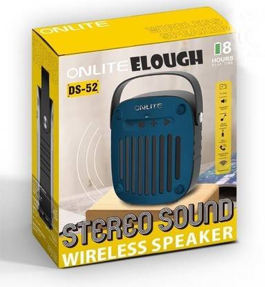 ELOUGH Onlite DS-52 (Wireless Speaker) 8hours Backup( powerful sound) (memory card reader and aux), hands-free phone (Colour variant) 20 W Bluetooth Speaker