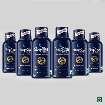 SleepRite shotz SleepRite for Restful & Calm Sleep (Litchi Flavoured, Pack of 6)
