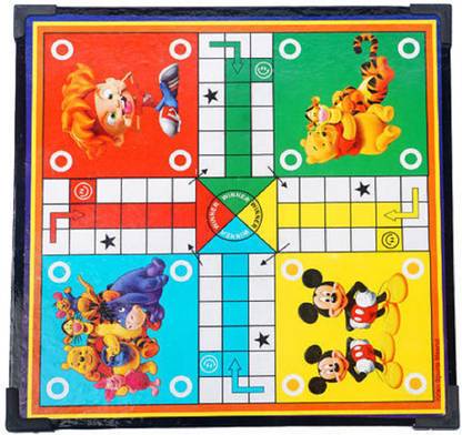 tryviz Wooden Multicolor Ludo Board 12x12 Inches with Free Dice & Tokens Roller, Snakes & Ladders (2 in 1 Games) Board Game Accessories