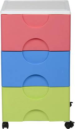 Aristo Stanza-3 Multipurpose 3 Drawer Plastic Modular Chest Storage Organizer Plastic Free Standing Chest of Drawers