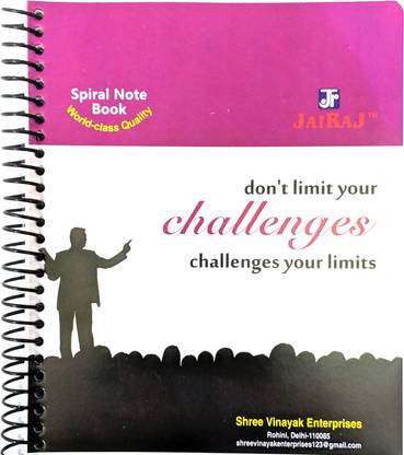 JairaJ spiral notebook A4 Notebook unruled 150 Pages