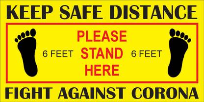 imbue keep safe distance 12x6 sunboard Emergency Sign
