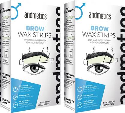 Andmetics Eye Brow Wax Strips for Men - Pack of 2 Strips