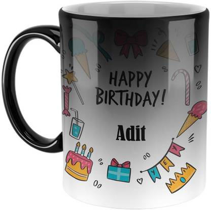 Furnish Fantasy Best Birthday Gift - Color Changing, Name - Adit Ceramic Coffee Mug