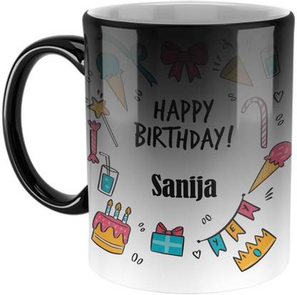 Furnish Fantasy Best Birthday Gift - Color Changing Magic, Name - Sanija Ceramic Coffee Mug