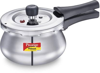 Prestige Alpha Svachh Stainless Steel Pressure Handi - 2 Litre 2 L Outer Lid Induction Bottom Pressure Cooker