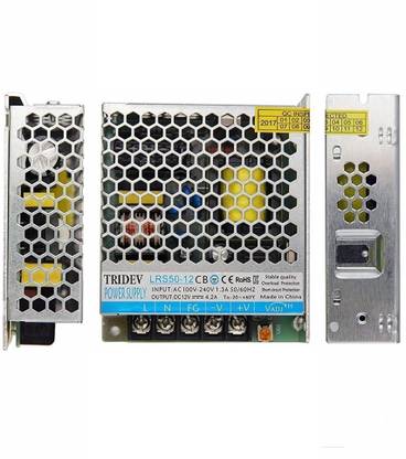 MY TRIDEV 12V 5A 60W DC Switching Switch Power Supply for LED Strip, CCTV (Silver) (ISO APPROVED COMPANY) 60 Watts Computer PSU with 8 SATA Cables