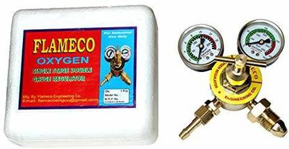 Flameco Oxygen Regulator (Double Gauge) Oxygen Regulator Respiratory Exerciser
