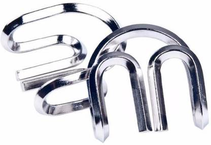 MilesMagic Close Up Classical M W Puzzle Magician's Silver Metal Gimmick Street Magic Trick Magic Kit Gag Toy