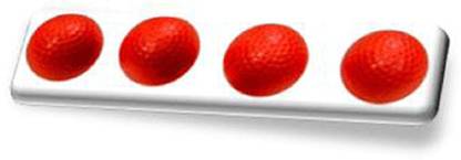MilesMagic Set of 4 Multiplying Golf Ball Magic Trick, Red Golf Ball Gag Toy