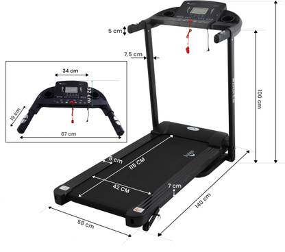 DOLPHY Folding Treadmill with Safe Handlebar, LCD Display and MP3 USB Port Electric (2.5HP) Motorized Running Machine Treadmill (Max Weight:120 kg)