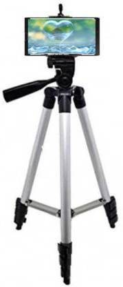 Appcloud Tripod-3110 Adjustable | Aluminum Good Quality | Portable & Foldable | Lightweight Camera Stand | Three-Dimensional Head & Quick Release Plate | For Digital Video Cameras, DSLR Tripod | With Mobile Clip Holder Tripod