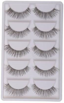 DESHIELL Natural False Eyelashes Messy Cross Eye Lashes - 5 Pairs (Pack of 5)