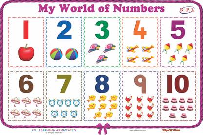 KPL Learning Associates Theme Picture Mats / Placemats for Kids - Numbers