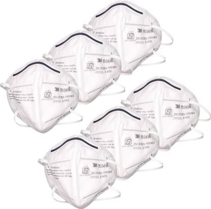 3M 9504 Approved ) Anti Pollution Mask, Adjustable Nose Clip | 6 Mask In Pack, Self Design, Washable