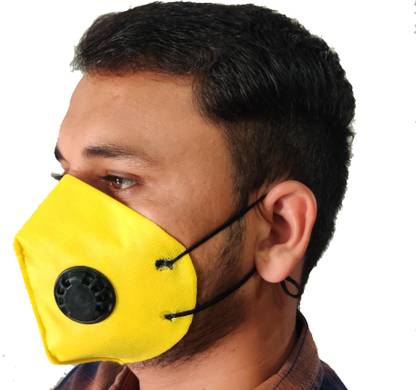 The collection 5 Layer Anti pollution Yellow mask With inbuilt filter, adjustable , Washable