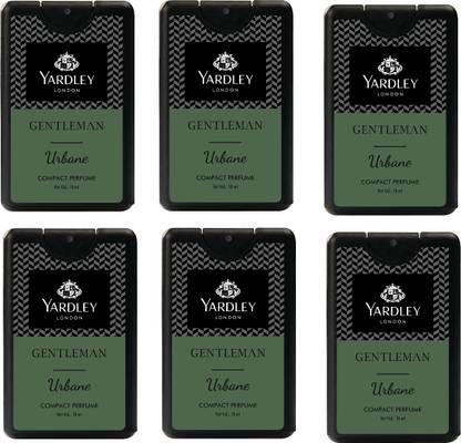 Yardley London 6 Gentleman Urban Compact Perfume, 18 ml each (Pack of 6) Perfume  -  108 ml