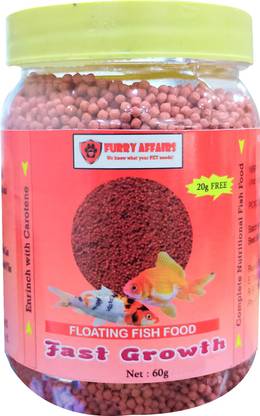 Furry Affairs Floating Fish Food (Fast Growth) 0.06 kg Dry Adult Fish Food