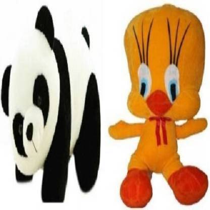 Saubhagye Gift basket stuffed Soft Combo of Panda and Tweety- 32 cm (Multicolor)  - 32 cm