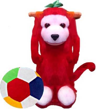 RBB HUB red-monkey-bandar-soft-ball-plush-baby-ape-soft-stuffed-toy- 25cm  - 25 cm