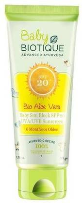 BIOTIQUE Sunscreen - SPF 50 PA+++ Aloe Vera Baby Sun Block UVA UVB Sunscreen