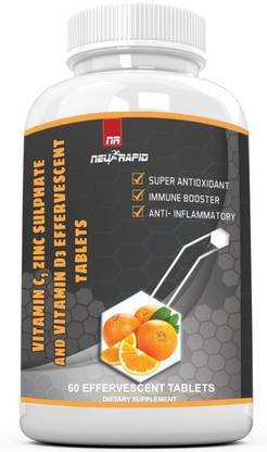 NewRapid VITAMIN C WITH ZINC VITAMIN D3 EFFERVESCENT 60 TABLETS | DAILY IMMUNE HEALTH