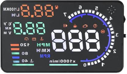 upwade Imported 5.5" Multi-Color Screen a8 car hud Head up Display OBD ii Speed Warning Black LED