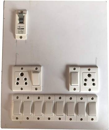 TAAJ Electric Wooden Switch Board (2 Sockets,10 Switches,1 MCP) 12 A Two Pin Socket