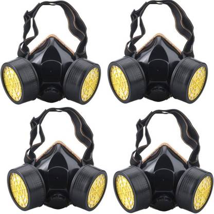 SYGA Pesticide Formaldehyde Paint Spray Protection Mask Activated Carbon Double Tank Respirator Silicone Antivirus Half Mask Protection Pack Of 4