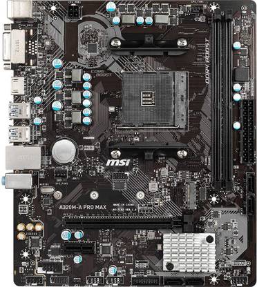 MSI A320M-A PRO MAX AM4Socket Mini-ATX AMD 320 Chipset DDR4 Motherboard for Desktop