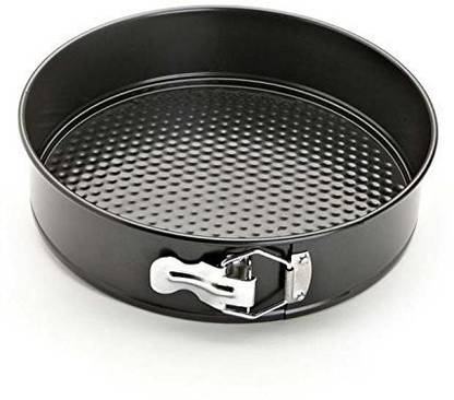 Shree Shyam Creation 20CM Round Shape Cake Mould Teflon Non Stick Removable Baking tin Made Using Carbon Steel for 1kg Cake Can be Used in Microwave Oven, Cooker (Black) Full Cake Maker Cake Maker