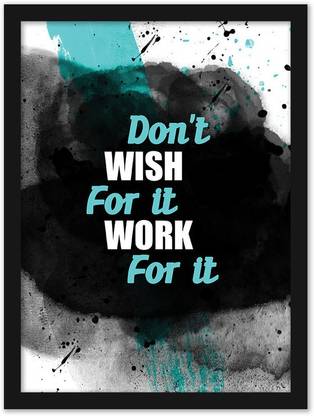 Framed Motivational Quotes Poster For Study Room, Office Paper Print
