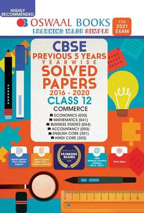Oswaal CBSE Previous 5 Years Solved Papers, Commerce Stream, Class 12
