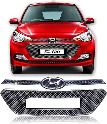 IMMUTABLE Chrome Plated Front Grill for i20 Elite Car Grill Cover
