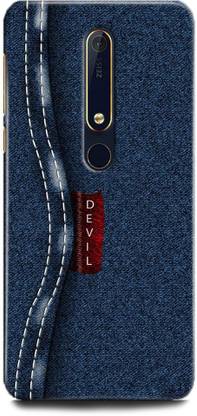 WallCraft Back Cover for Nokia 6.1 / TA-1089 JEANS, DEVIL, BLUE JEANS, TEXTURE, FABRIC, PATTERN
